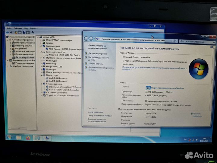 Ноутбук Thinkpad x120e ssd