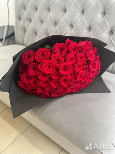 51 роза, букет из 101 розы высота 60 см/70 см