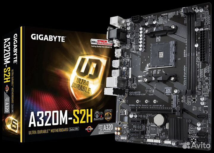 Материнка нерабочая Gigabyte a320m-s2h am4