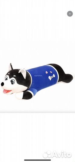 Собака батон хаски 75 см подушка