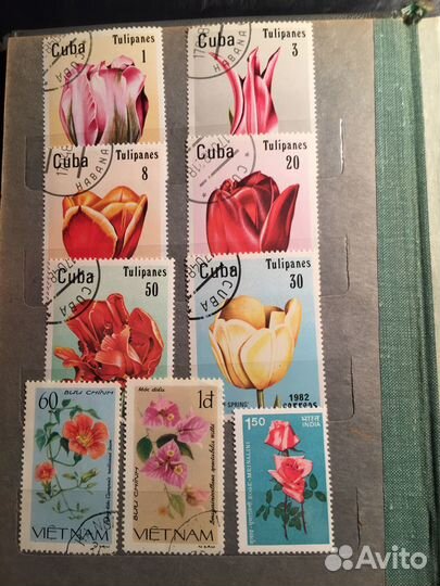 Почтовые марки флора