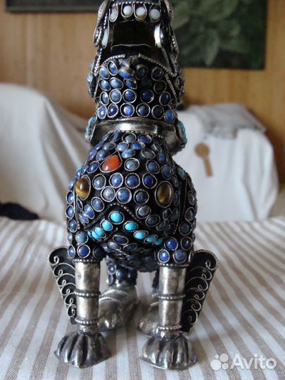 Снежный Лев фигурка из металла, Тибет