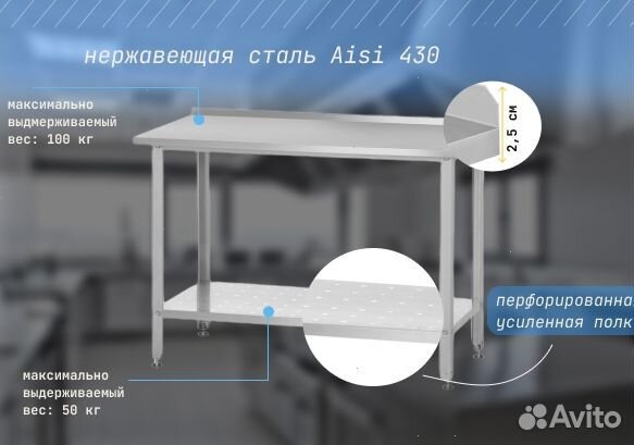 Стол из нержавеющей стали новый