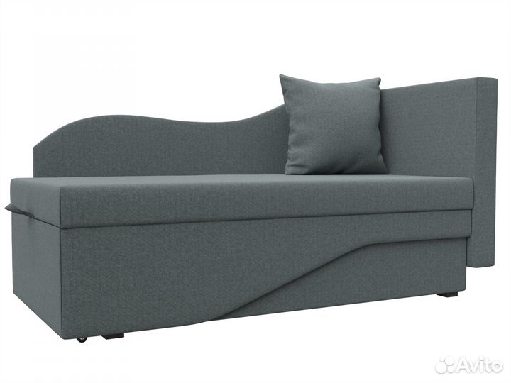 Кушетка Гармония правая, рогожка, амур серый