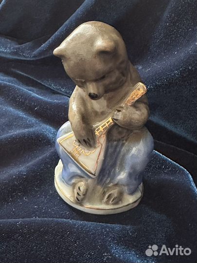 Мишка с балалайкой городница медведь фарфор СССР