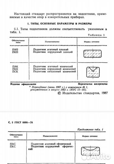 Подпятники для измерительных приборов