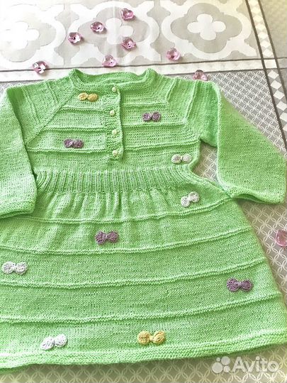 Платье для девочки ручная вязка новое