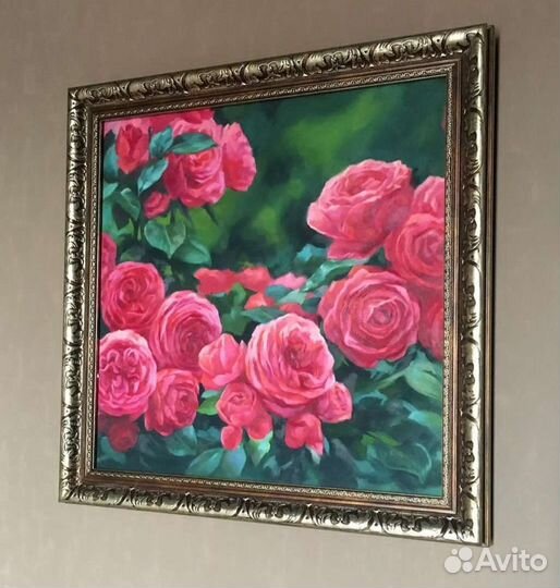 Картина маслом на холсте розы
