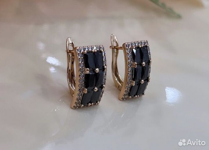 Серьги позолота