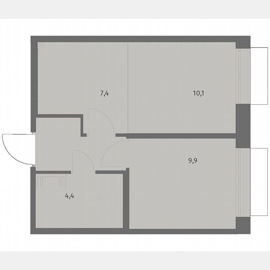 2-к. квартира, 35,9 м², 7/13 эт.