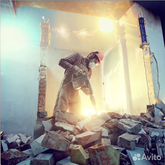 Демонтаж перегородок из кирпича