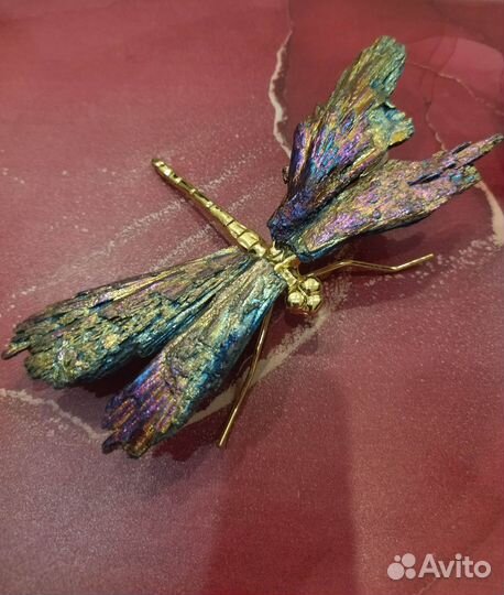 Кианит Стрекоза из кианита Фигурка