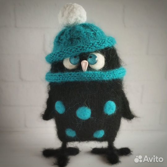 Вязаная игрушка ручной работы Сова (большая)