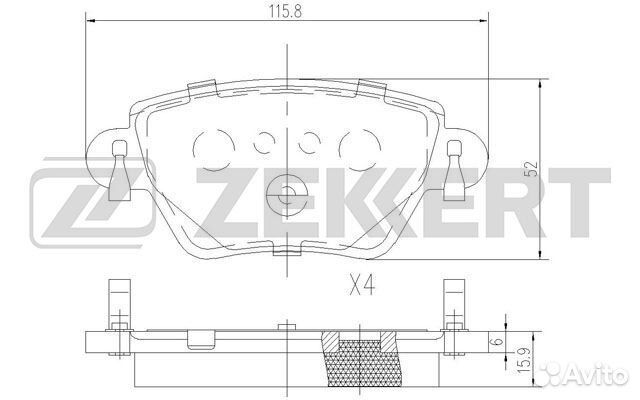 Zekkert BS-2838 Колодки тормозные дисковые задние
