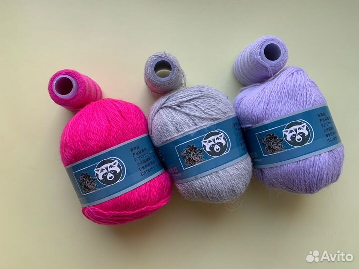 Пряжа пух норки набор