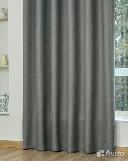 Шторы рогожка Орфей серебро новые на окна пошив