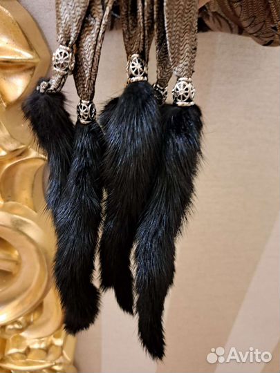 Палантин новый с норкой Греция