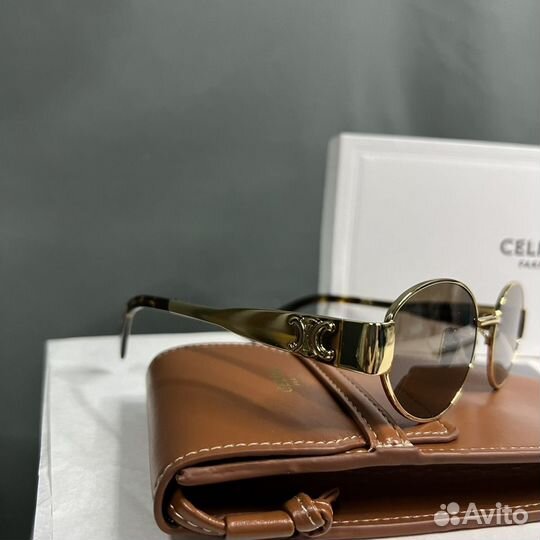 Солнцезащитные очки Celine леопардовые с чехлом