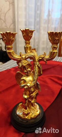 Подсвечник ангел канделябр бронза