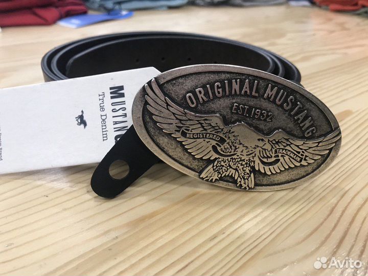 Ремень Mustang, чёрный. Оригинал