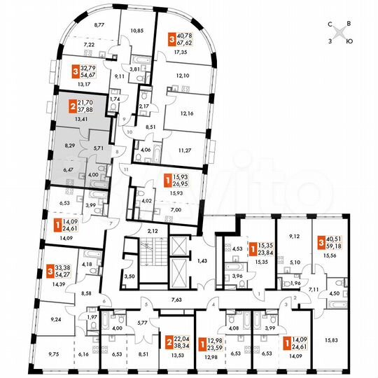 2-к. апартаменты, 37,9 м², 13/15 эт.