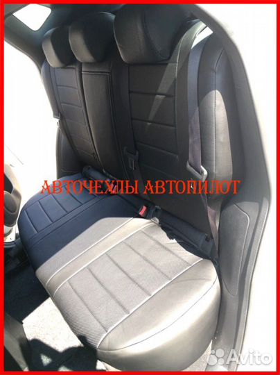 Чехлы Автопилот Nissan Qashqai 2 из экокожи чёрные