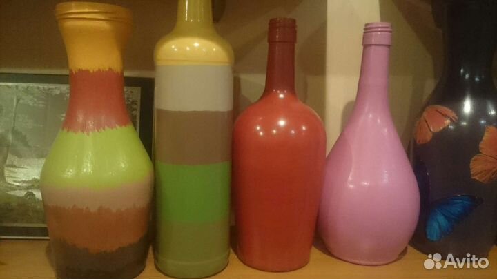 Бутылки вазы подсвечники