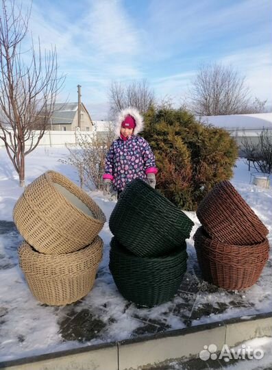 Продаю кашпо из искусственного ротанга
