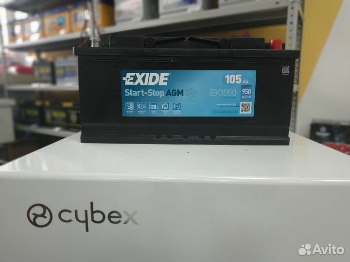Аккумулятор 105Ач Exide 950A EK1050 AGM start-stop