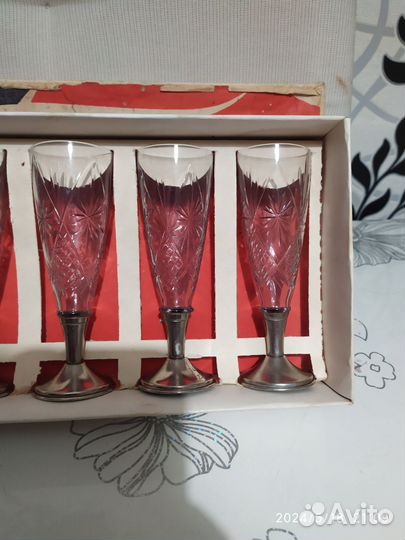 Рюмки СССР металлическая ножка