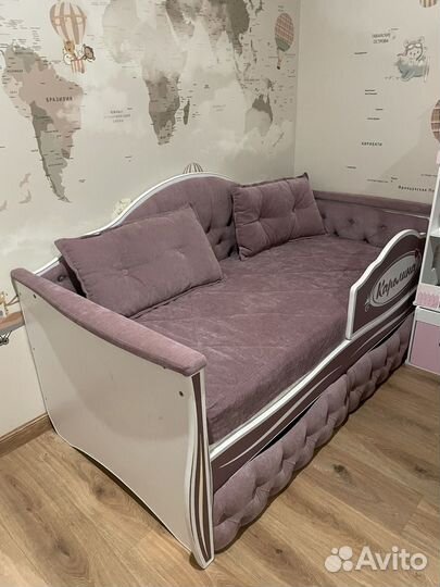 Детская кровать мягкая для девочек