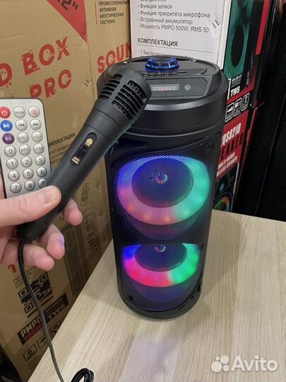 Колонка bluetooth bt караоке fm aux