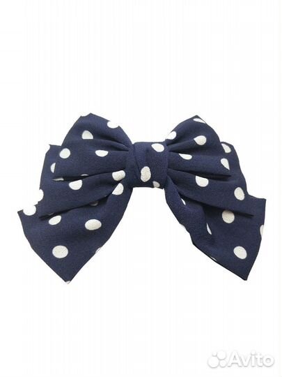 Заколка Bradex AS1027 Бант в горошек т/синий-белый