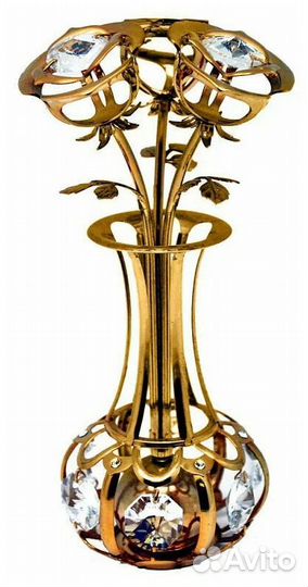 Статуэтка Цветок позолота 24К, кристаллы Swarovski