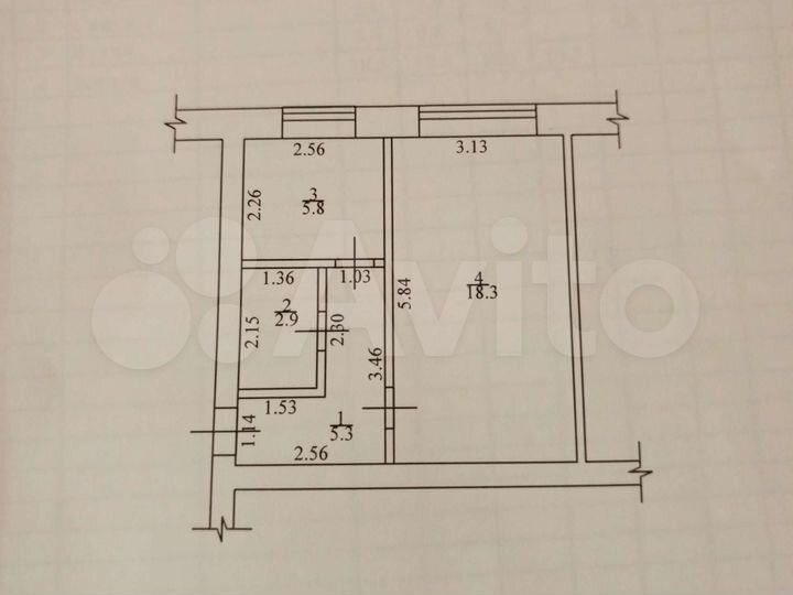 1-к. квартира, 32,3 м², 3/3 эт.
