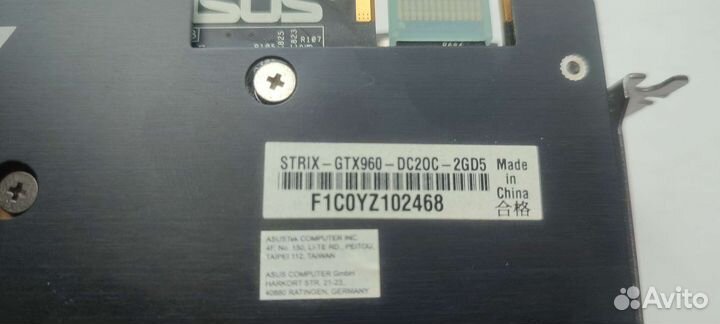 Видеокарта asus strix gtx 960 2g