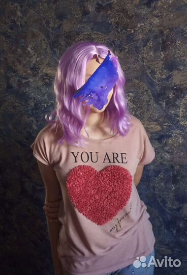 Парик фиолетовый 36см косплей