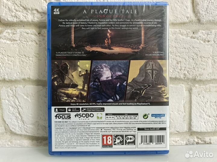 A Plague Tale: Innocence PS5 новый диск