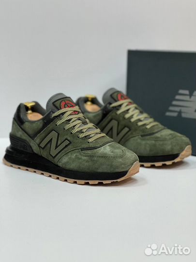 Кроссовки мужеский new balance 574 в зелёном