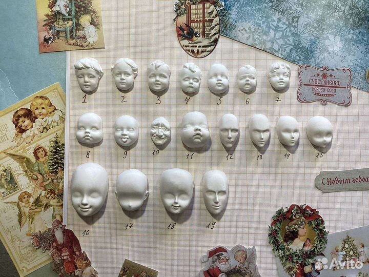 Лица для ватных игрушек