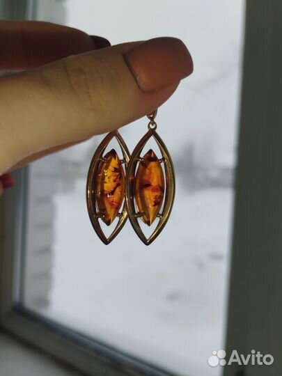 Позолоченные серьги