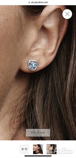 Серьги пусеты pandora