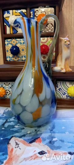 Кувшин цветное стекло СССР