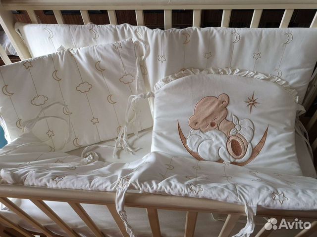 Детская кроватка качалка,матрас,бортик б/у