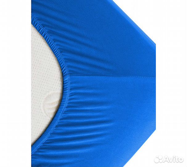 Простынь GoodNight Трикотаж 140х200х20 Лазурный на