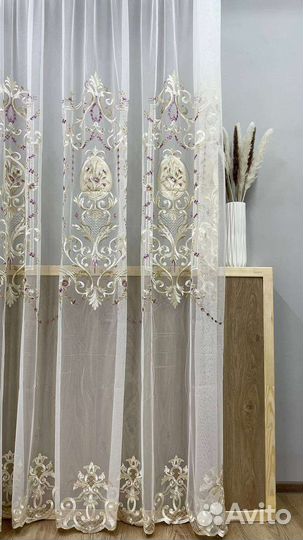 Тюль грек сетка с 3Д вышивкой