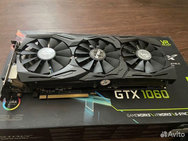 Видеокарта gtx 1060 6gb asus strix