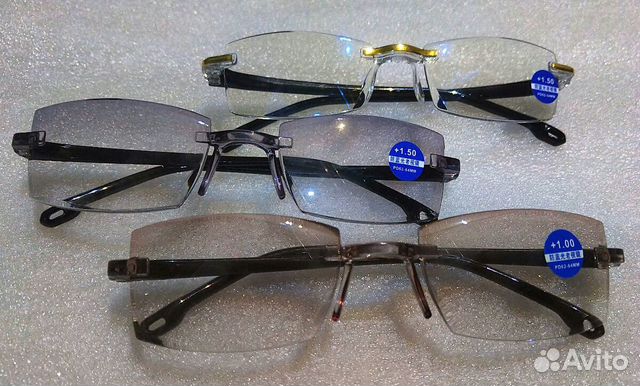 Очки для чтения легкие без оправы с уф фильтром и