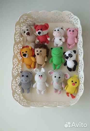 Вязаные игрушки мини зоопарк