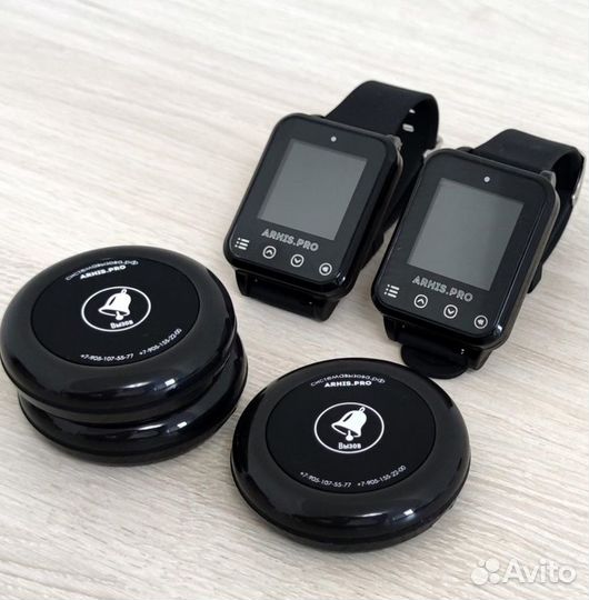 Кнопка вызова официанта и часы Элит сенсорные IP97